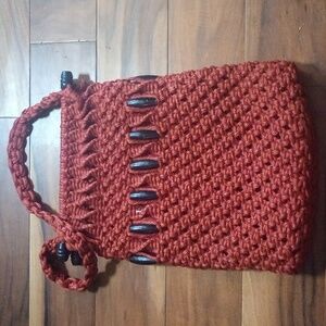 Handmade crochet purse burgundy